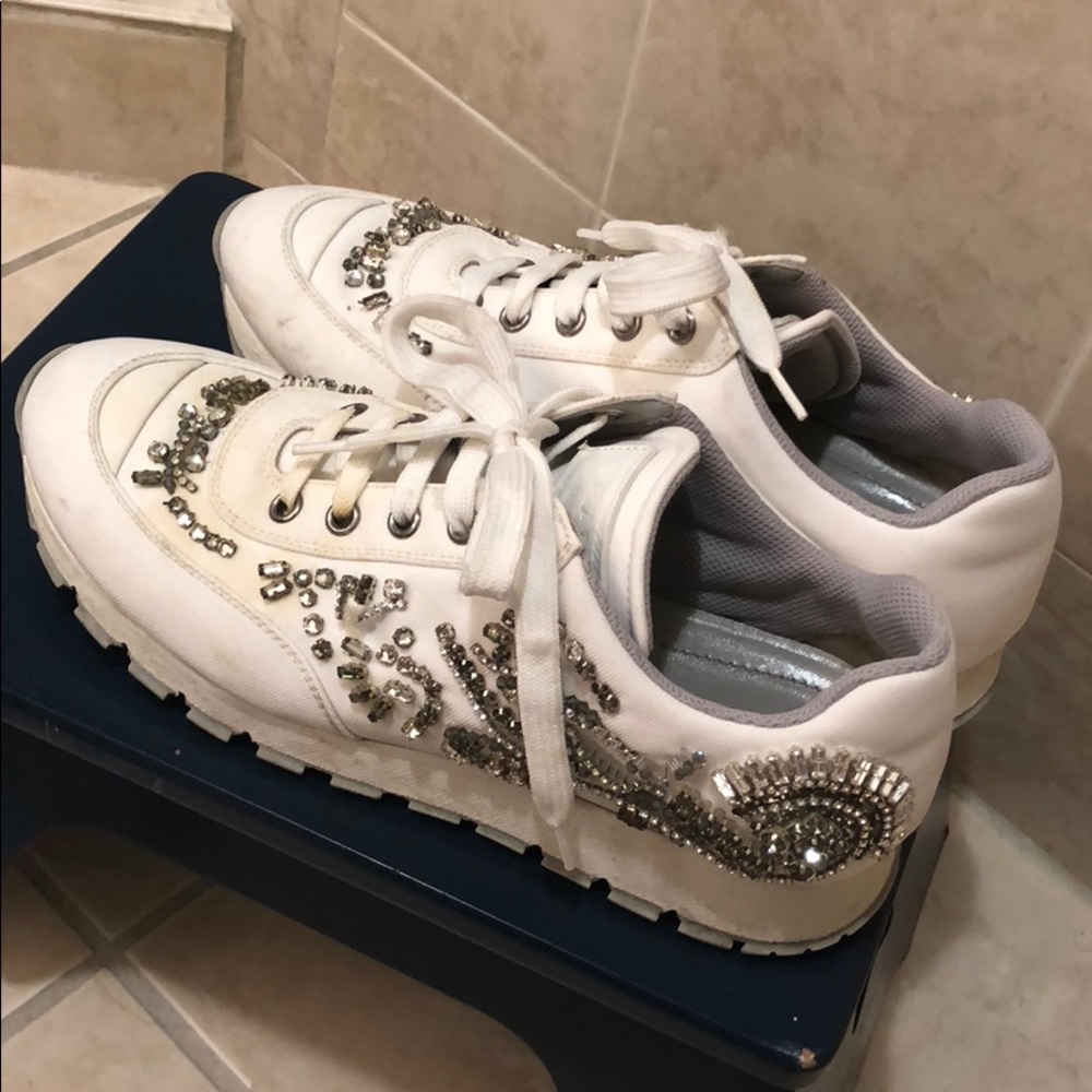 Prada women white sneakers size 37 - Picture 4 of 8